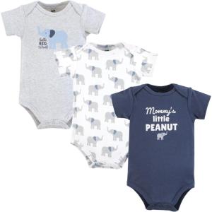 image:imageHudson Baby Unisex Baby Cotton BodysuitsBlue Elephant Peanut