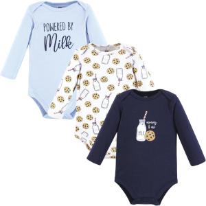 image:imageHudson Baby Unisex Baby Cotton BodysuitsNavy Milk and Cookie