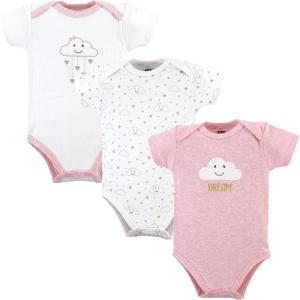 image:imageHudson Baby Unisex Baby Cotton BodysuitsPink Clouds