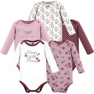 image:imageHudson Baby Unisex Baby Cotton BodysuitsPlum Wildflower