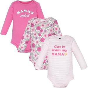 image:imageHudson Baby Unisex Baby Cotton LongSleeve Bodysuits 3PackMama Floral