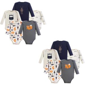image:imageHudson Baby Unisex Baby Cotton LongSleeve BodysuitsForest 10piece