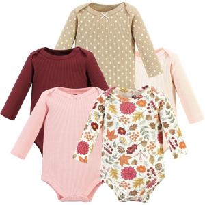 image:imageHudson Baby Unisex Baby Thermal Long Sleeve Bodysuits SnowflakeAcorn Botanical