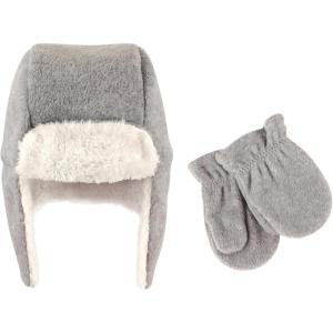 image:imageHudson Baby Unisex Fleece Trapper Hat and Mitten SetHeather Gray Toddler
