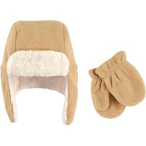 image:imageHudson Baby Unisex Fleece Trapper Hat and Mitten SetTan Baby