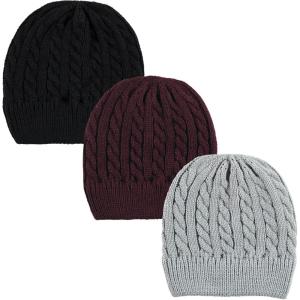 image:imageHudson Baby UnisexBaby Knit Caps and Cuffed BeaniesBlack Burgundy