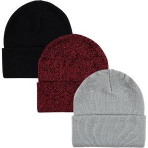 image:imageHudson Baby UnisexBaby Knit Caps and Cuffed BeaniesHeather Red Black