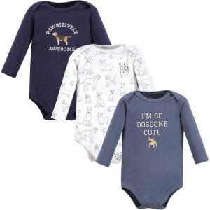 image:imageHudson Baby babyboys Cotton Longsleeve Bodysuits 3packBoy Dogs
