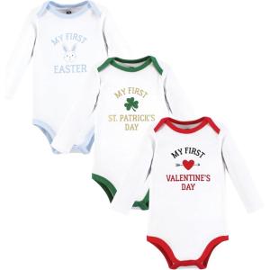image:imageHudson Baby babyboys Cotton Longsleeve Bodysuits 3packBoy First Valentine Easter