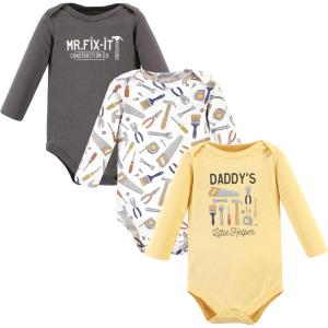 image:imageHudson Baby babyboys Cotton Longsleeve Bodysuits 3packConstruction Work