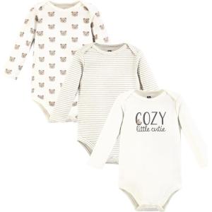 image:imageHudson Baby babyboys Cotton Longsleeve Bodysuits 3packCozy Cutie
