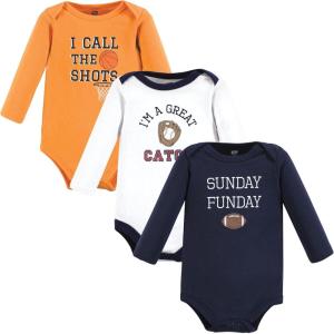 image:imageHudson Baby babyboys Cotton Longsleeve Bodysuits 3packFall Winter Sports