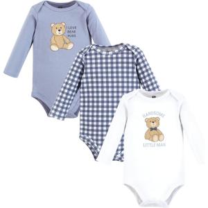 image:imageHudson Baby babyboys Cotton Longsleeve Bodysuits 3packGentleman Bear