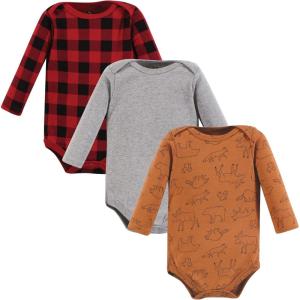 image:imageHudson Baby babyboys Cotton Longsleeve Bodysuits 3packInto the Woods Prints