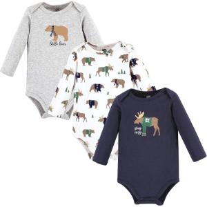 image:imageHudson Baby babyboys Cotton Longsleeve Bodysuits 3packMoose Bear Sweater