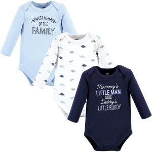 image:imageHudson Baby babyboys Cotton Longsleeve Bodysuits 3packNewest Family Member