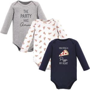 image:imageHudson Baby babyboys Cotton Longsleeve Bodysuits 3packPizza
