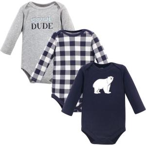 image:imageHudson Baby babyboys Cotton Longsleeve Bodysuits 3packPolar Bear