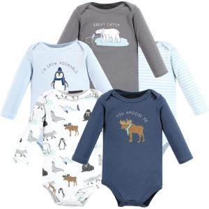image:imageHudson Baby babyboys Cotton Longsleeve Bodysuits 5packArctic Animals