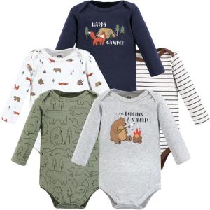 image:imageHudson Baby babyboys Cotton Longsleeve Bodysuits 5packCamping Animals