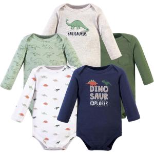 image:imageHudson Baby babyboys Cotton Longsleeve Bodysuits 5packDinosaur Explorer
