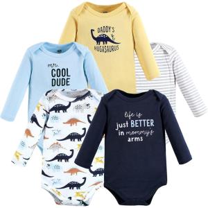 image:imageHudson Baby babyboys Cotton Longsleeve Bodysuits 5packHugasaurus
