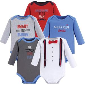 image:imageHudson Baby babyboys Cotton Longsleeve Bodysuits 5packMr Cool Dude