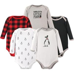 image:imageHudson Baby babyboys Cotton Longsleeve Bodysuits 5packPenguin