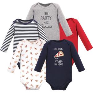 image:imageHudson Baby babyboys Cotton Longsleeve Bodysuits 5packPizza