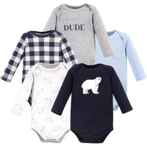 image:imageHudson Baby babyboys Cotton Longsleeve Bodysuits 5packPolar Bear