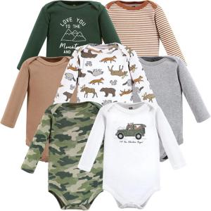 image:imageHudson Baby babyboys Cotton Longsleeve Bodysuits 7packAnimal Adventure