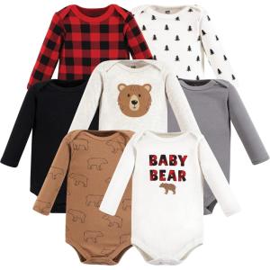 image:imageHudson Baby babyboys Cotton Longsleeve Bodysuits 7packBrown Bear