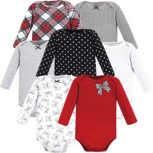 image:imageHudson Baby babyboys Cotton Longsleeve Bodysuits 7packWinter Bows