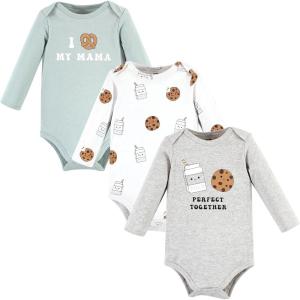 image:imageHudson Baby unisexbaby Cotton Longsleeve Bodysuits 3packMilk Cookies Pair