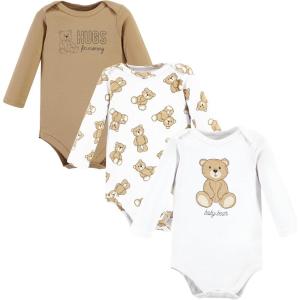 image:imageHudson Baby unisexbaby Cotton Longsleeve Bodysuits 3packTeddy Bears