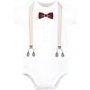 image:imageHudson Baby Infant Boy Cotton Bodysuits Burgundy Beige Suspender 36 Months