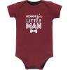 image:imageHudson Baby Infant Boy Cotton Bodysuits Burgundy Beige Suspender Preemie