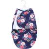 image:imageHudson Baby Unisex Baby Plush Faux Fur Swaddle WrapNavy Bold Floral