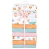 image:imageLittle Treasure Hudson Baby Cotton Poly Flannel Receiving Blankets Multipack Pink Cuteasaurus 30x30 inchesOrange Pumpkin Spice