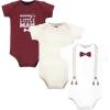 image:imageHudson Baby Infant Boy Cotton Bodysuits Burgundy Beige Suspender 36 Months