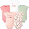 image:imageHudson Baby Infant Girls Cotton Bodysuits 5PackCoral Floral