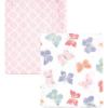 image:imageHudson Baby Unisex Baby Cozy Plush Luxury Blankets 2pk Pink Moose One SizeButterflies