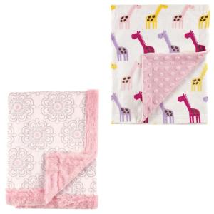 image:image2Pack Plush BlanketFloralPink Giraffe