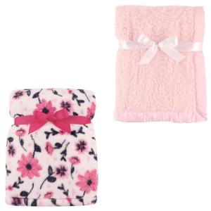 image:image2Pack Plush BlanketModern FloralPink