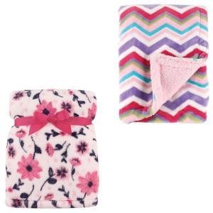 image:image2Pack Plush BlanketModern FloralPink Chevron