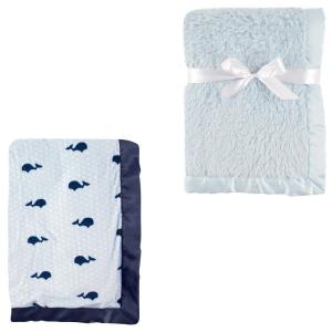 image:image2Pack Plush BlanketNavy WhalePowder Blue