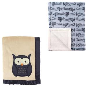image:image2Pack Plush BlanketOwlAirplane