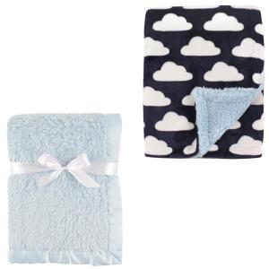 image:image2Pack Plush BlanketPowder BlueClouds