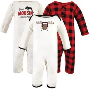image:imageHudson Baby Girls Unisex Cotton Coveralls Winter Moose 03 Months Winter Moose 03 Months US