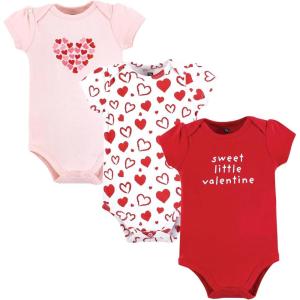 image:imageHudson Baby Infant Girl Cotton Bodysuits Valentine Hearts Preemie